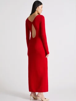 Abito aderente in cashmere - ROSSO