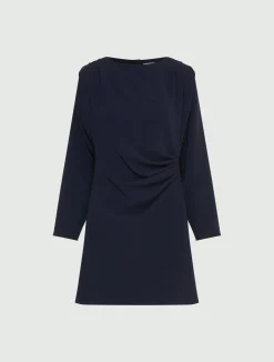Abito con arriccio in cady - BLU