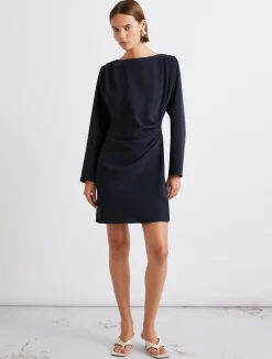 Abito con arriccio in cady - BLU