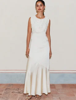 Abito con ricamo Cornely - BIANCO LANA