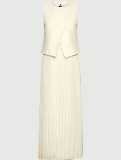 Abito doppio materiale - BIANCO LANA