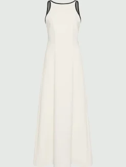 Abito in envers satin con schiena scoperta - BIANCO LANA