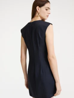 Abito in saglia effetto resca - NAVY