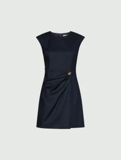 Abito in saglia effetto resca - NAVY