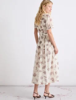 Abito in voile di cotone e seta - BIANCO LANA