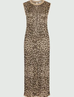 Abito midi in maglia jacquard - BEIGE