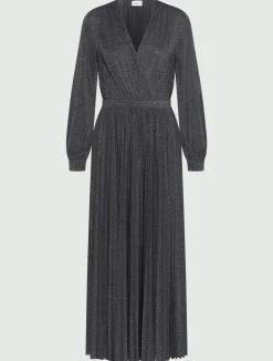 Abito plissettato in jersey lurex - BLU NOTTE