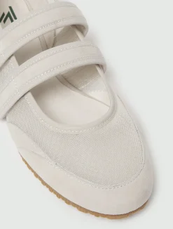 Ballerina in rete e suede - BIANCO SPORCO
