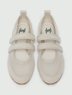 Ballerina in rete e suede - BIANCO SPORCO