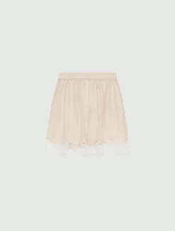 Bermuda con dettaglio in pizzo - PANNA