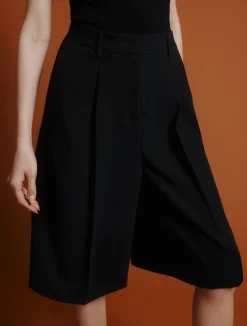 Bermuda in envers satin - NERO