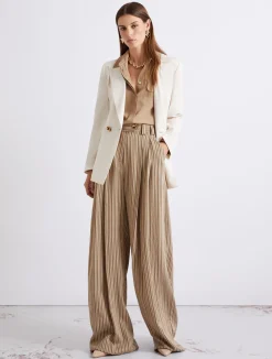 Blazer doppiopetto in tela stretch - BIANCO
