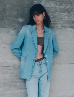 Blazer in denim chiaro - BLUE JEANS