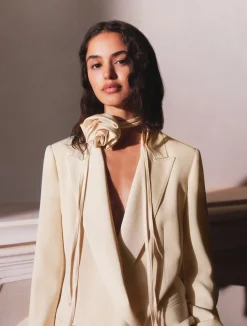 Blazer in envers satin con cintura - CIPRIA