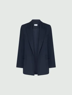 Blazer in gabardina di puro cotone - BLU