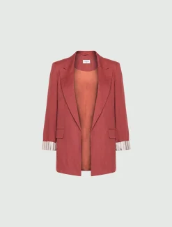 Blazer in puro lino - MATTONE ROSSO