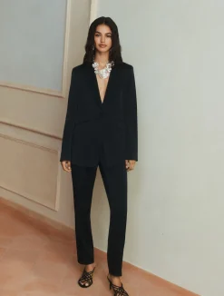 Blazer in satin - NERO