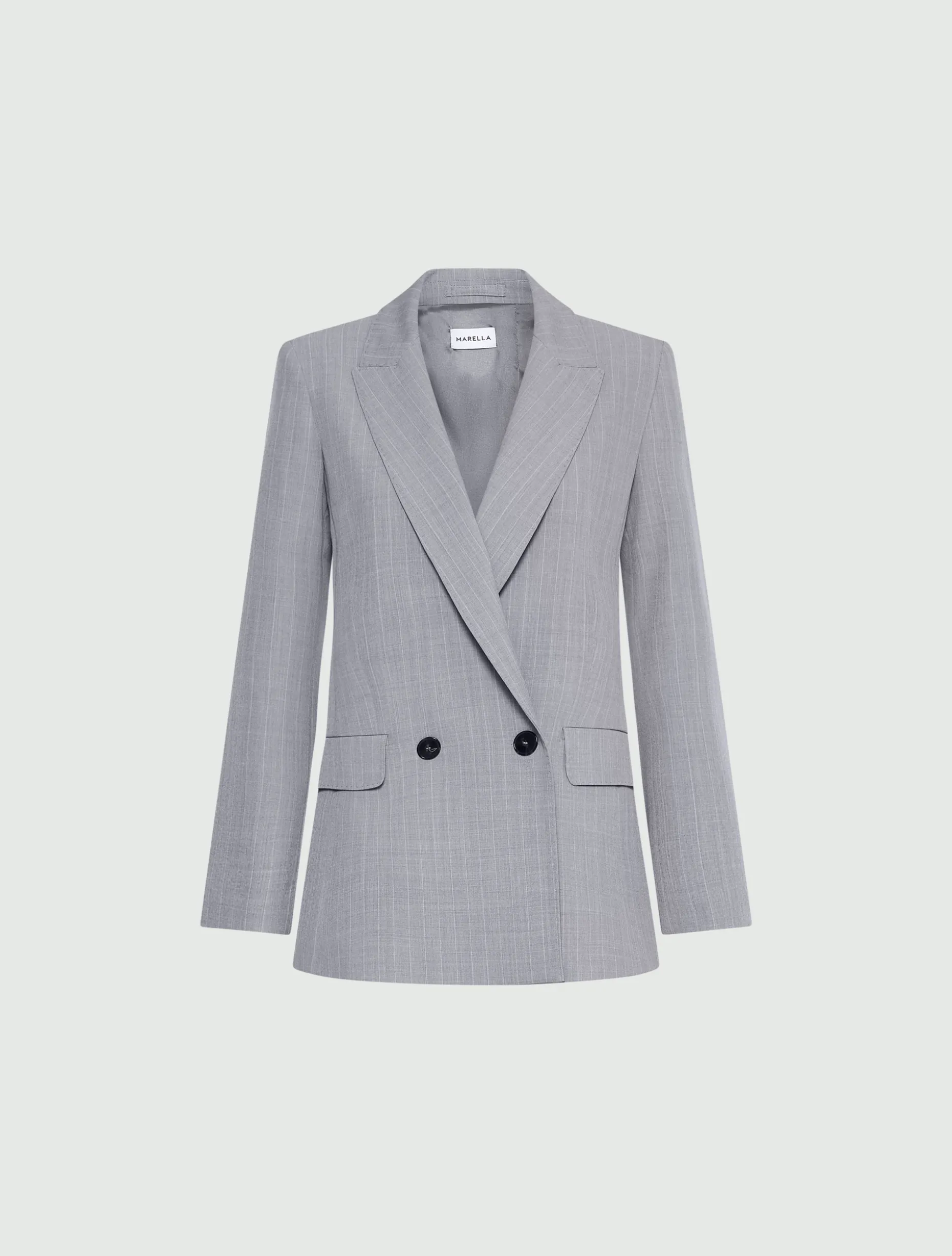 Blazer in tela stretch effetto malfilé - GRIGIO CHIARO MELANGE