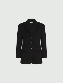 Blazer monopetto in jersey stretch - NERO