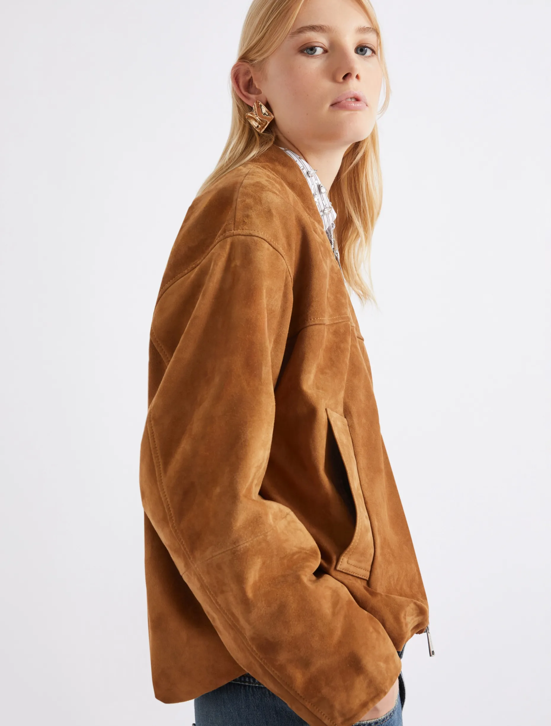 Blouson in camoscio - CAMMELLO