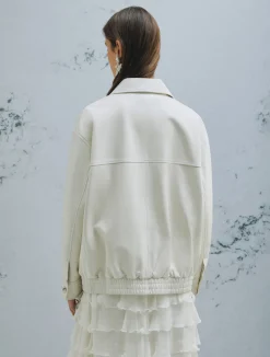 Blouson in nappa - BIANCO LANA