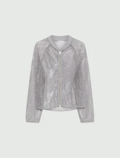 Blouson in rete strass - GRIGIO