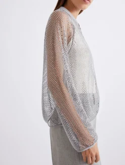 Blouson in rete strass - GRIGIO