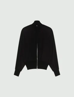 Blouson sportivo in georgette - NERO