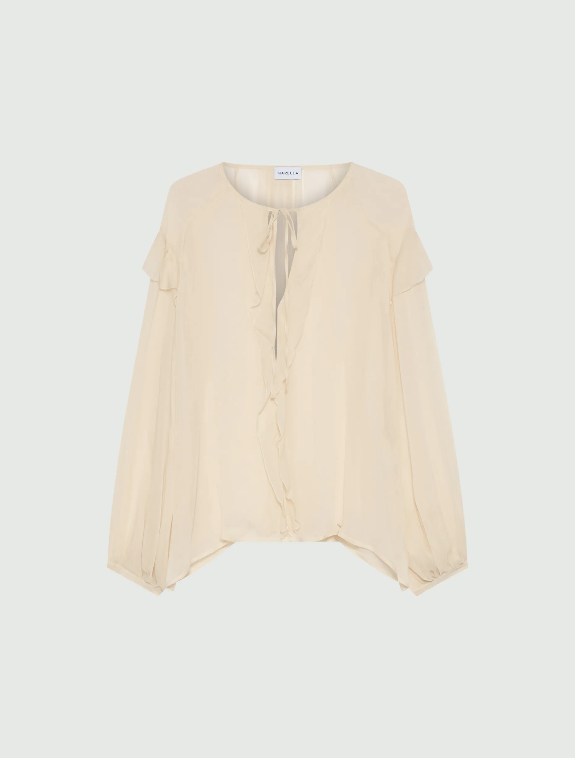 Blusa con volant - SABBIA