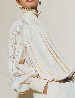 Blusa in georgette - BIANCO LANA