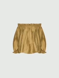 Blusa in georgette stampata - KAKI