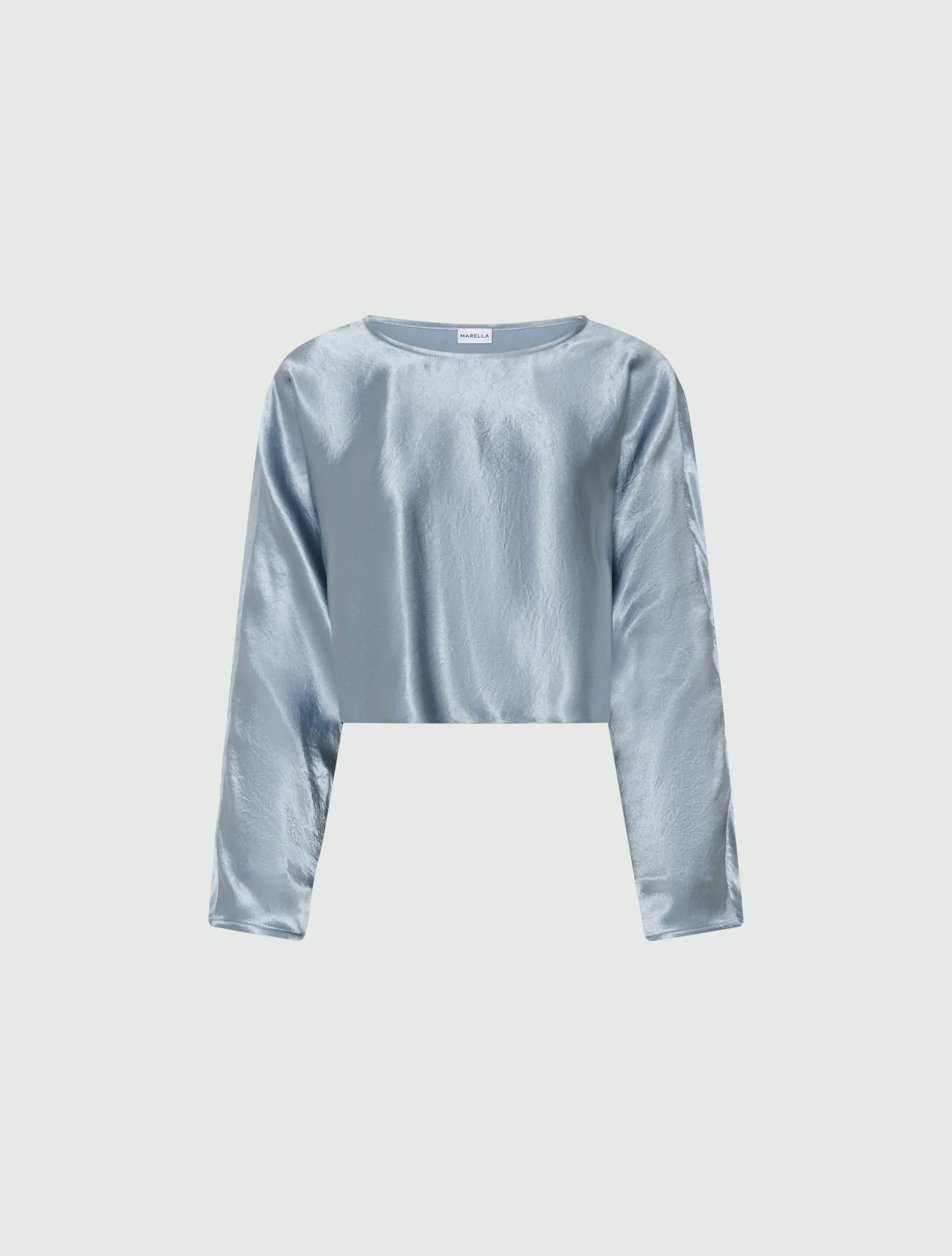 Blusa in raso leggero - AZZURRO POLVERE