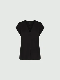 Blusa in satin fluido - NERO