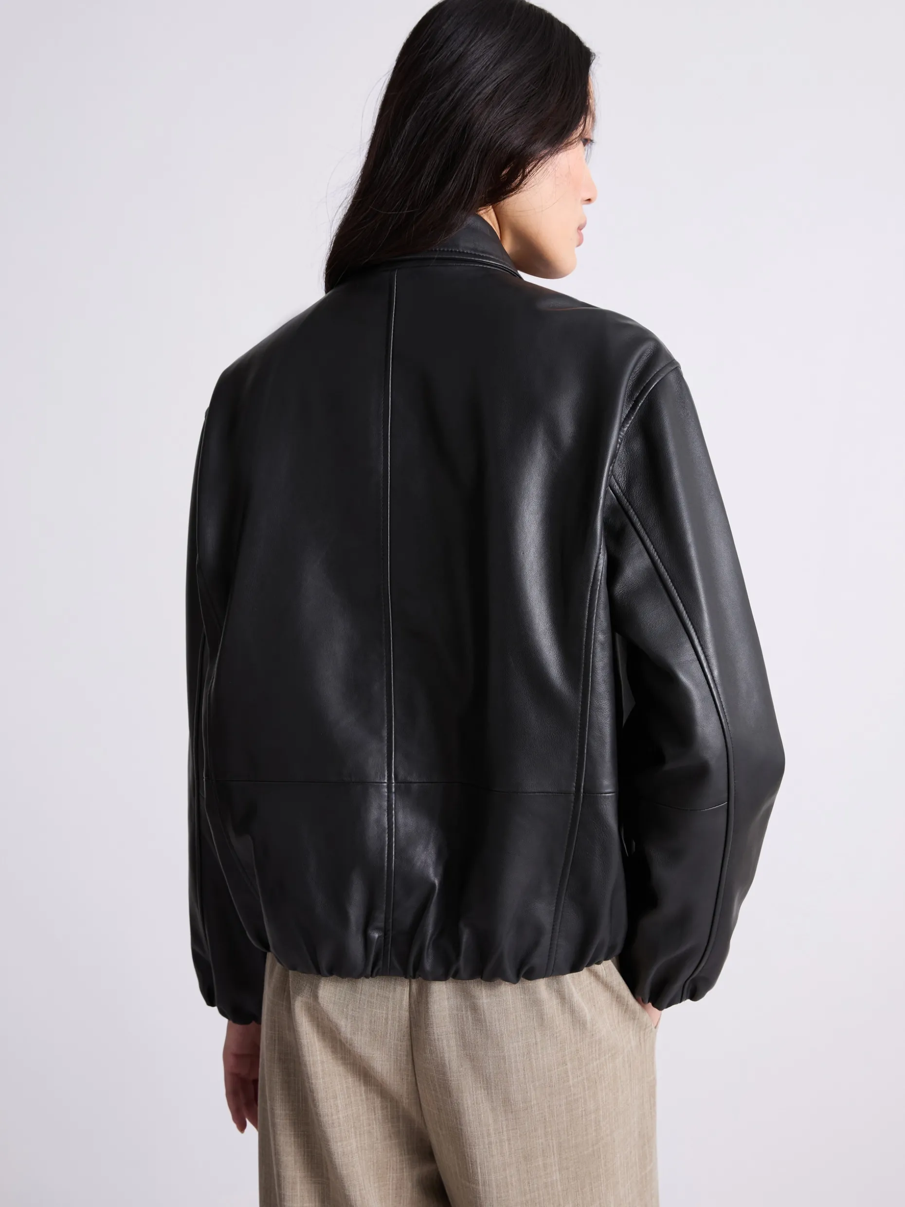 Bomber in nappa - NERO