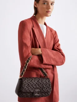 Borsa Le Muse medium con intreccio - TESTA DI MORO