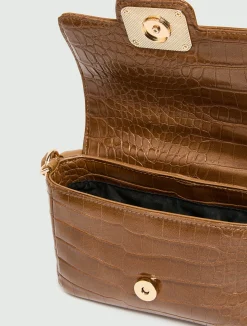 Borsa Le Muse small stampa coccodrillo - FANGO
