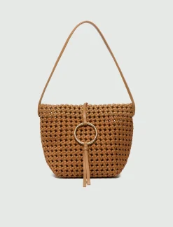 Borsa piccola in tessuto intrecciato - CUOIO