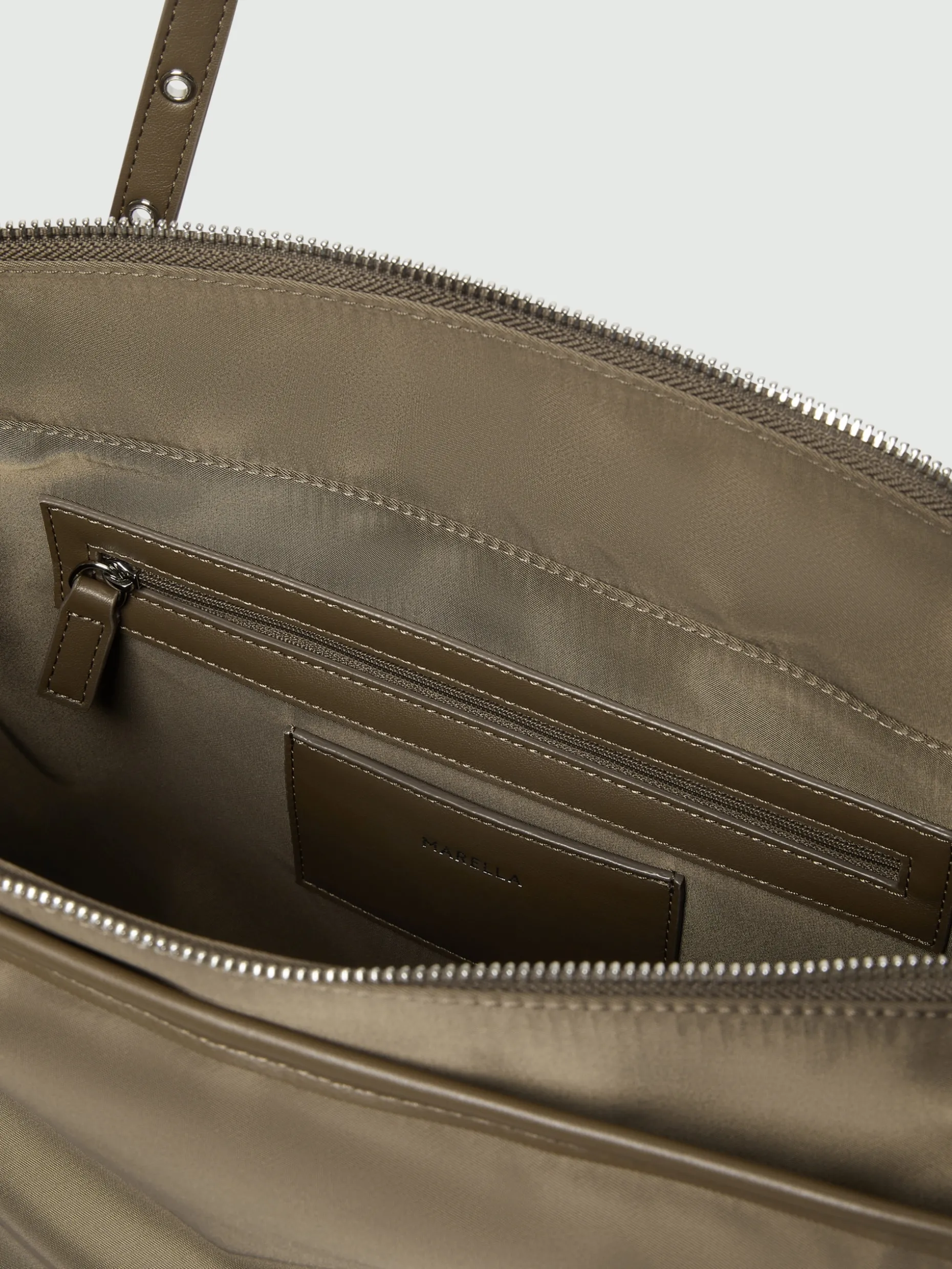 Borsa weekender con doppi manici - MARRONE