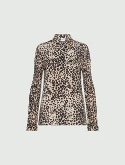 Camicia aderente in jersey - BEIGE