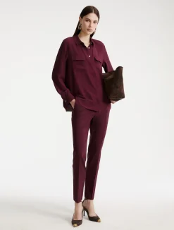 Camicia con taschini in misto seta - BORDEAUX