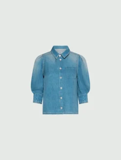 Camicia fluida in viscosa - BLU DELAVE`