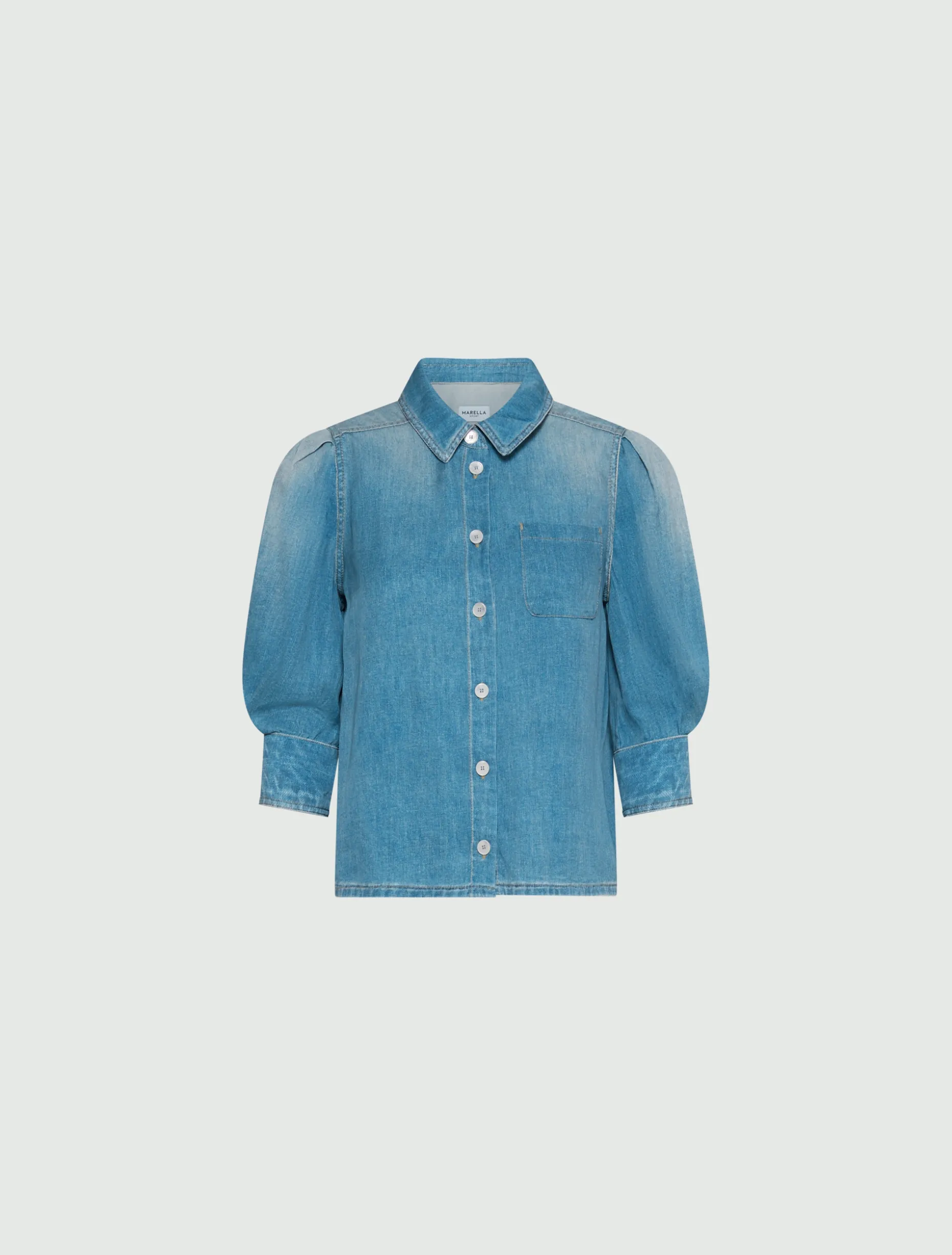 Camicia fluida in viscosa - BLU DELAVE`