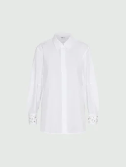 Camicia in cotone con cristalli - BIANCO OTTICO