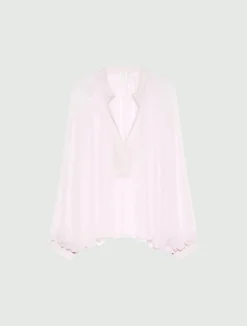Camicia in creponne con maniche a ampie - ROSA