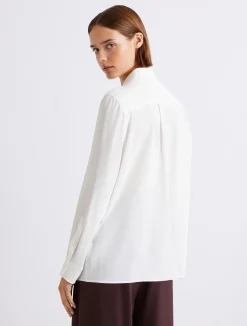 Camicia in crêpe di misto seta - BIANCO