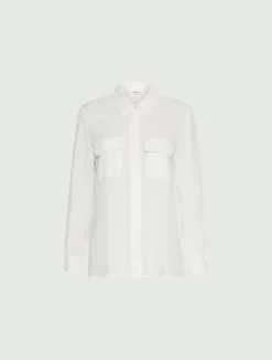 Camicia in crêpe di misto seta - BIANCO