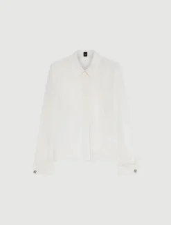 Camicia in georgette - BIANCO LANA