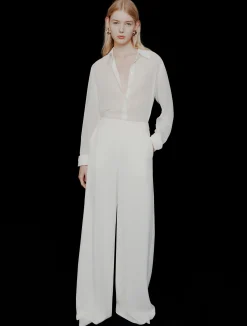 Camicia in georgette - BIANCO LANA