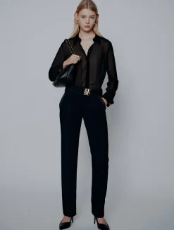 Camicia in georgette - NERO