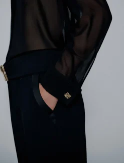 Camicia in georgette - NERO
